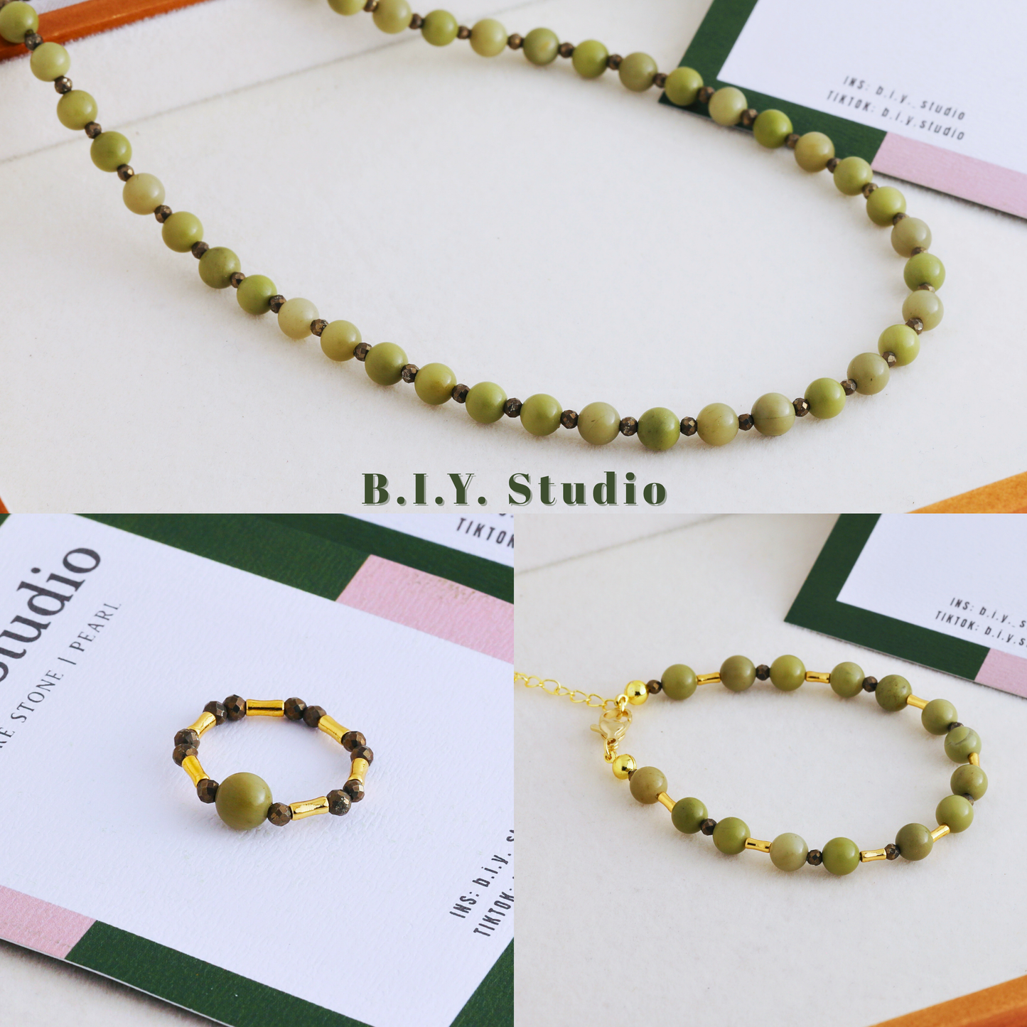 Prism Gem | Moss Vein・Necklace 3